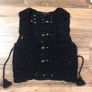 Express black knit vest music festival